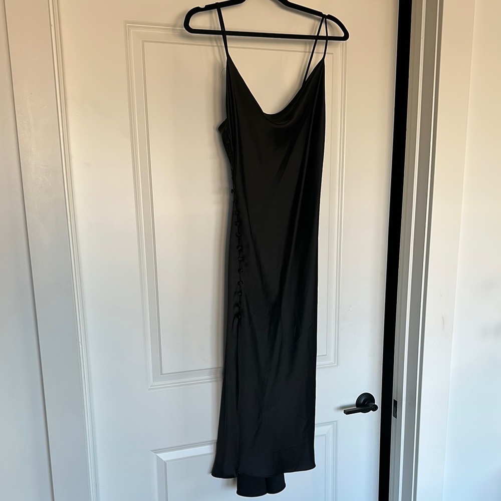 Zara Black Satin Slip Dress